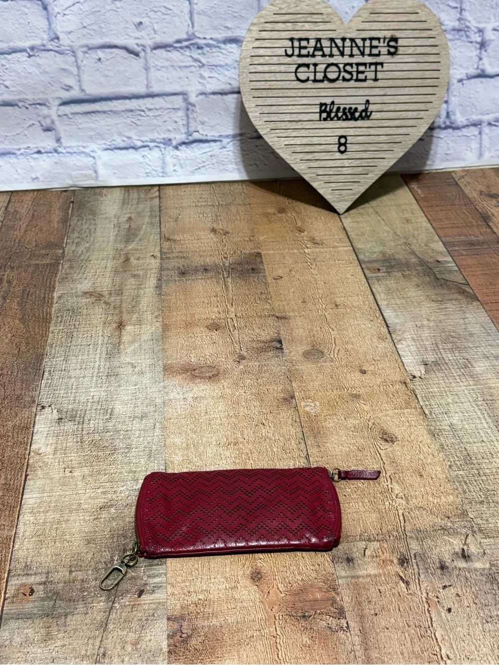 HOBO INTERNATIONAL~SPARK~Crimson RED Leather Double Sided Eye Glass Case
